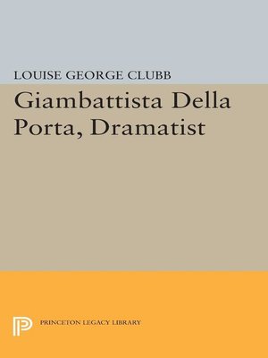 cover image of Giambattista Della Porta, Dramatist